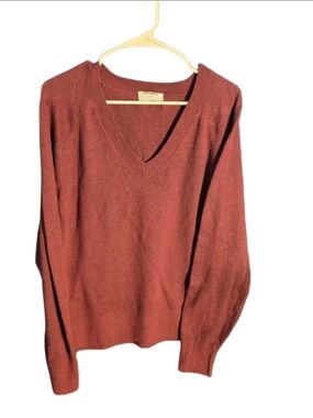 Women's Old Navy Maroon V-Neck Sweater S tall cozy soft autumn new nwt